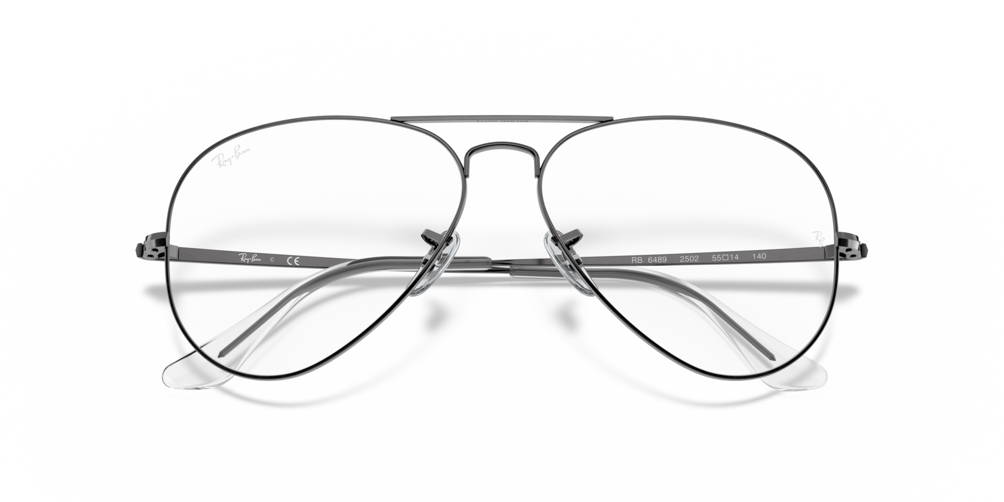 Ray-Ban Aviator RX 6489 2502, inkl. Gläser, Aviator Brille, Unisex