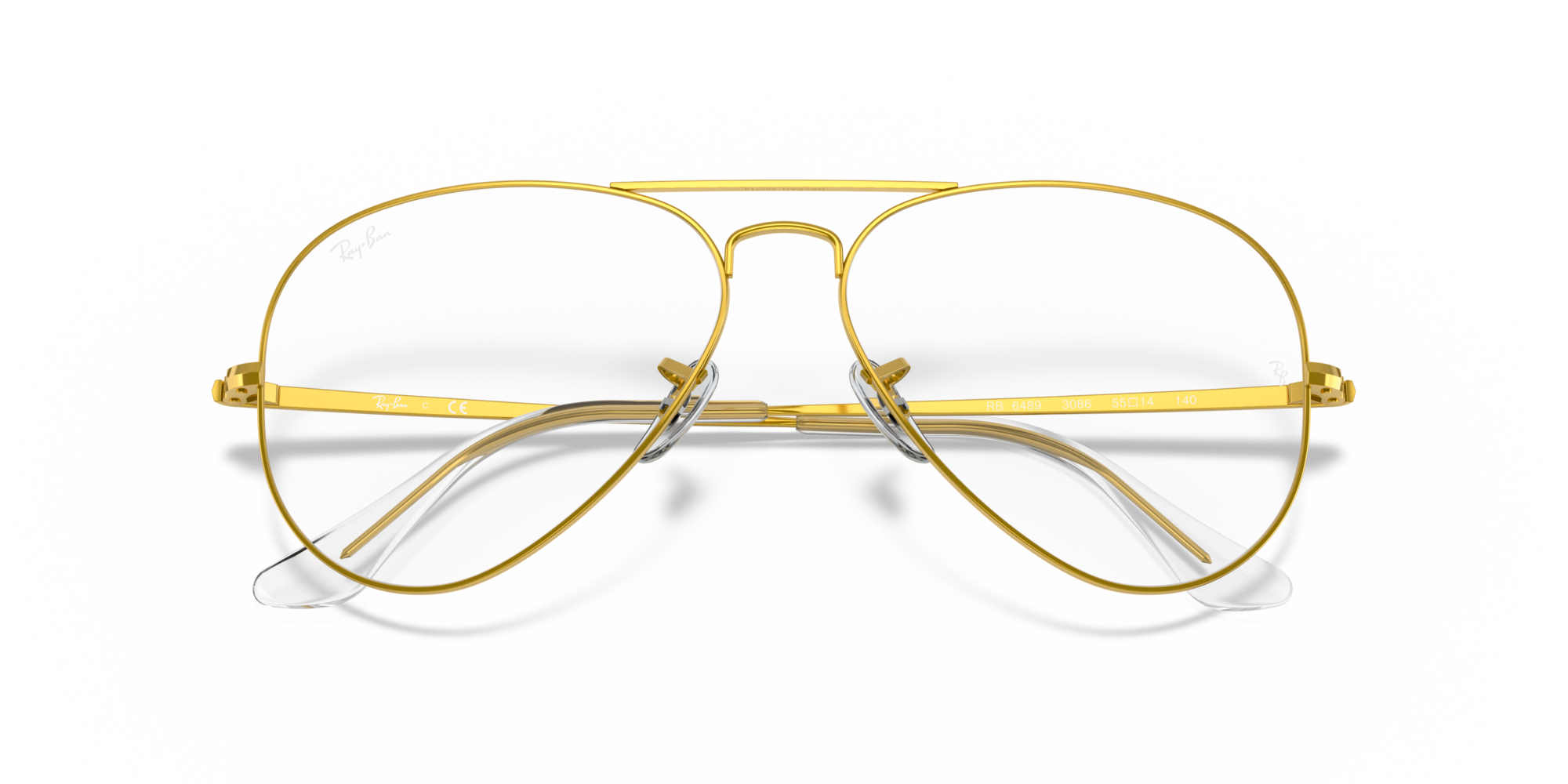 Ray-Ban Aviator RX 6489 3086, inkl. Gläser, Aviator Brille, Unisex