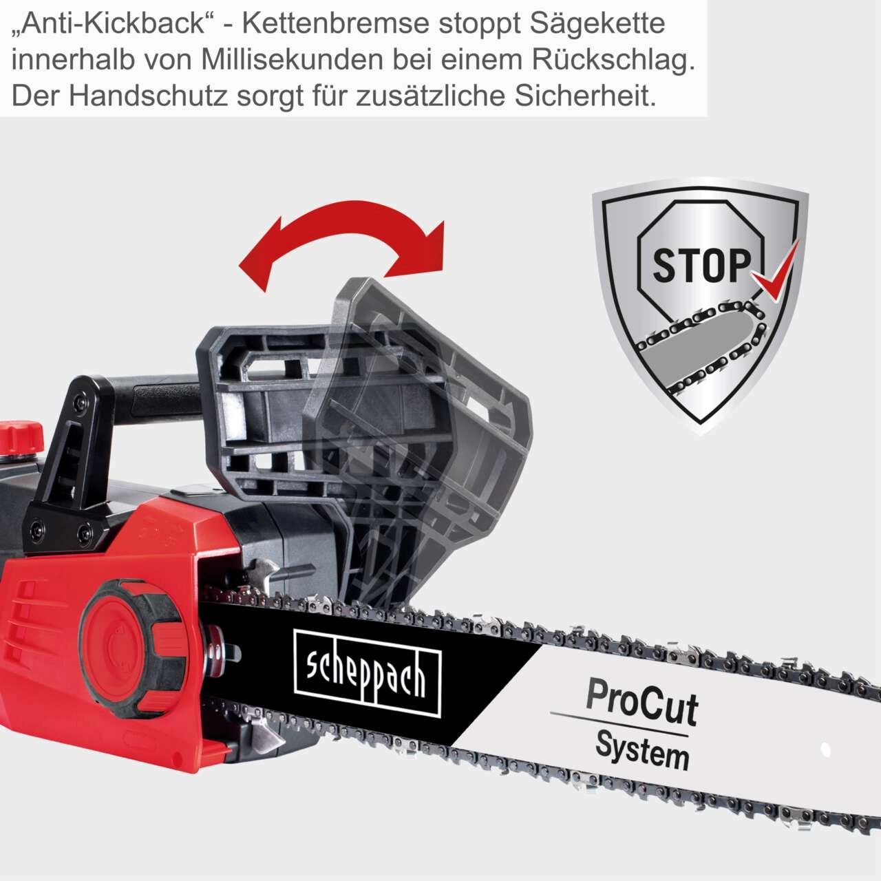 Elektro Kettensäge CSE2700 Scheppach - 45cm Schwert | ProCut | 230V | werkzeuglose Kettenspannung