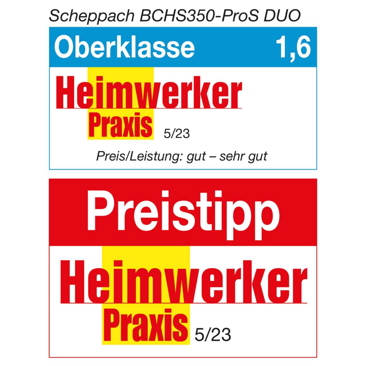 Akku-Kettensäge BCHS350-ProS Duo Scheppach - 40V | 14" Schwert | 33cm Schnittdurchmesser | inkl. 2x 2Ah Akku & Doppelladegerät