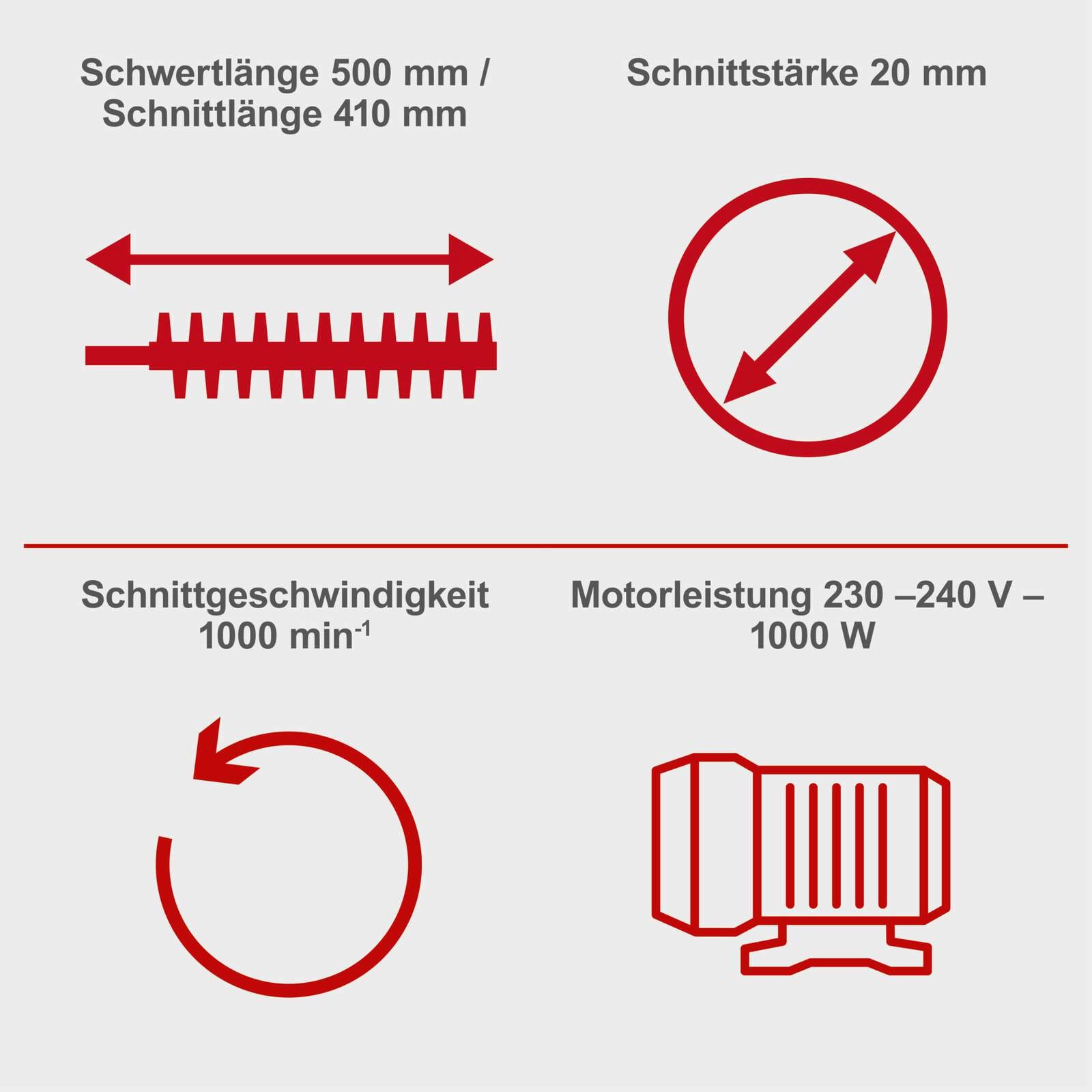 Elektro-Langstiel-Heckenschere ETHT1000 Scheppach - 410mm Schnittlänge | 230V | 10-stf. Verstellung
