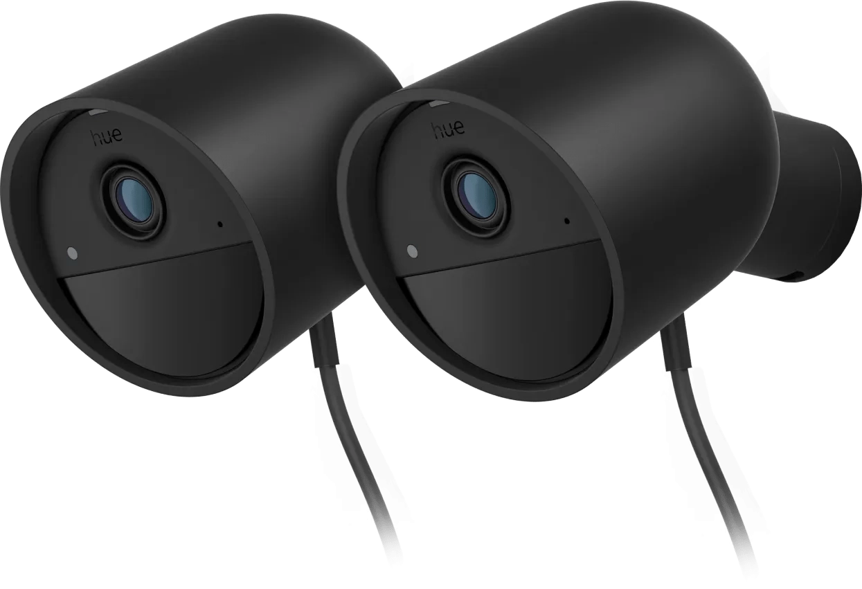 Philips Hue Secure kabelgebundene Überwachungskamera Schwarz Doppelpack