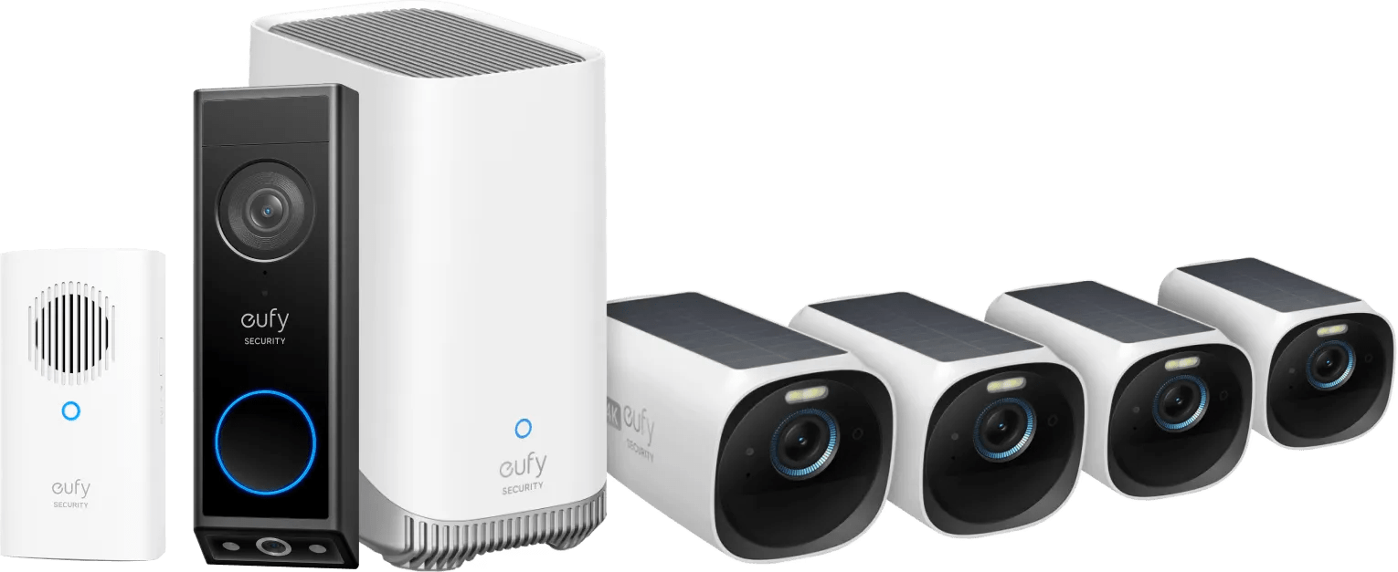 eufyCam 3 4er-Pack + Video Doorbell E340 + Chime