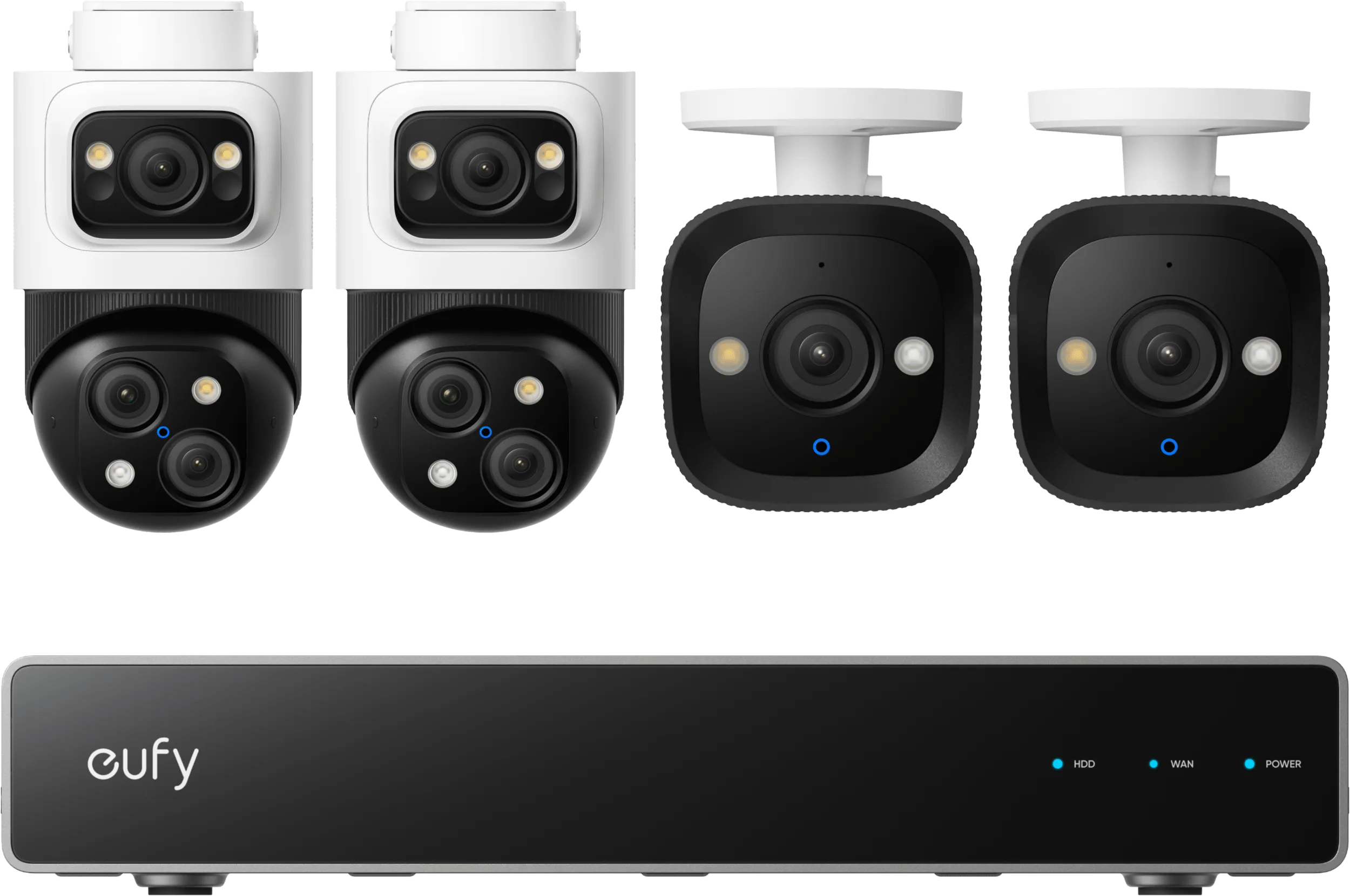 eufy PoE Sicherheitssystem + NVR + S4 Doppelpack + E40 Doppelpack