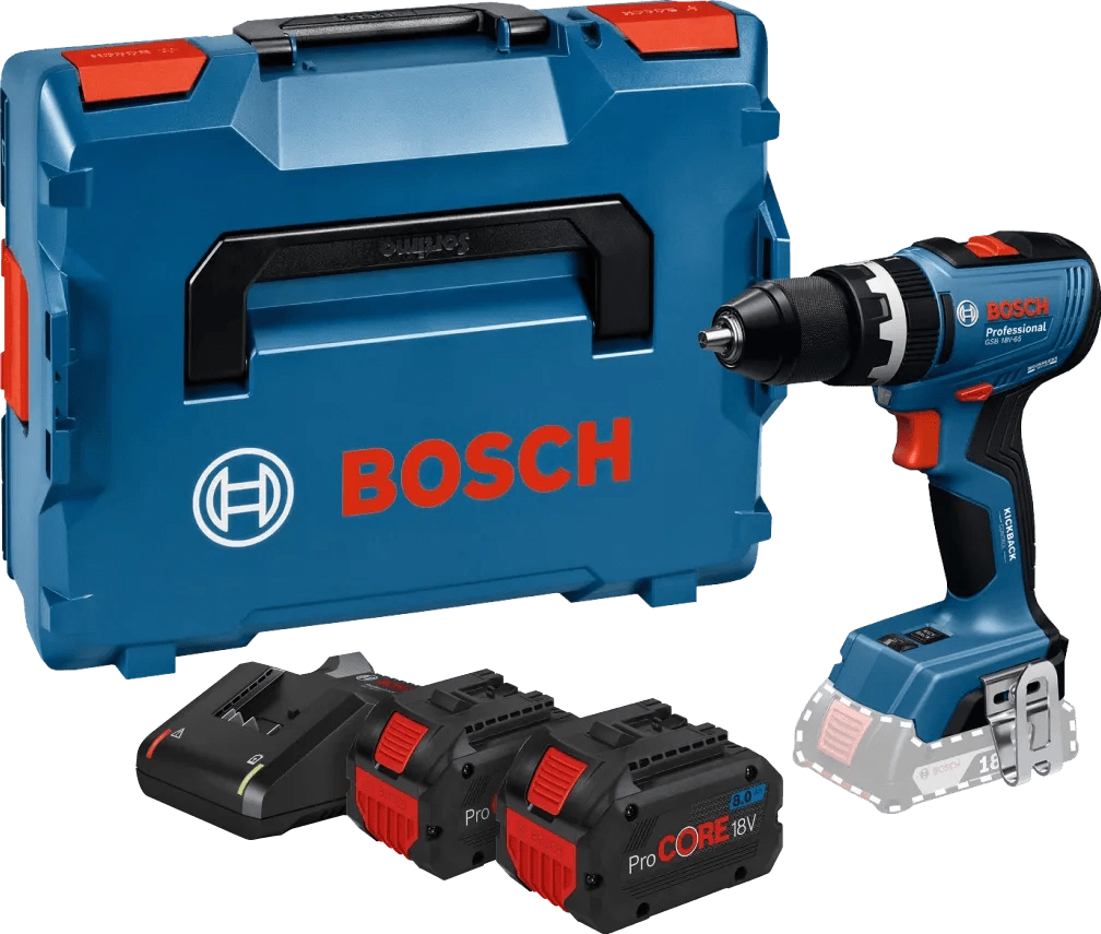 Bosch Professional GSB 18V-65 8,0 Ah ProCORE Akku (2x) Starterset
