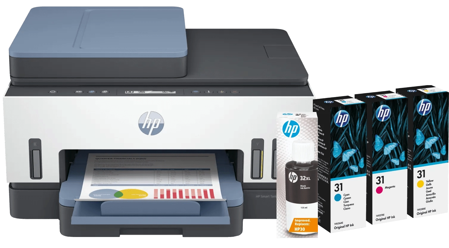 HP Smart Tank 7605 + 1 Satz Reservetinte