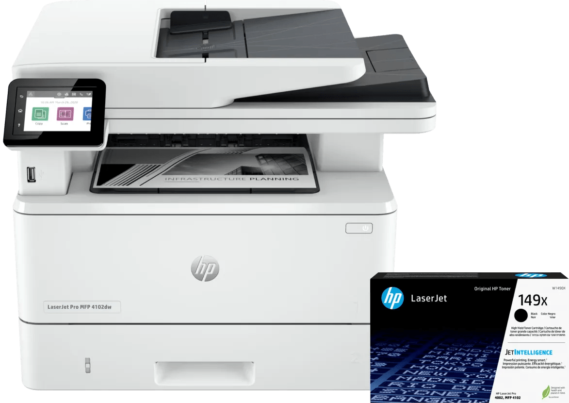 HP LaserJet Pro MFP 4102dw + 1 zusätzlicher schwarzer XL-Toner