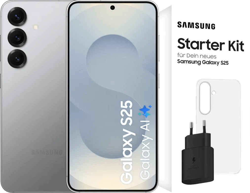 Samsung Galaxy S25 128GB Silber 5G + Zubehörset