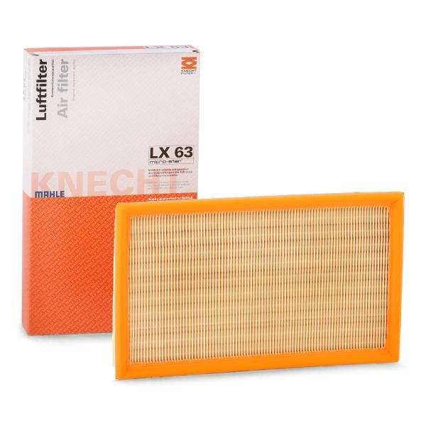 MAHLE ORIGINAL Luftfilter LX 63 Motorluftfilter,Filter für Luft VW,PORSCHE,CORRADO (53I),944,924 Coupe