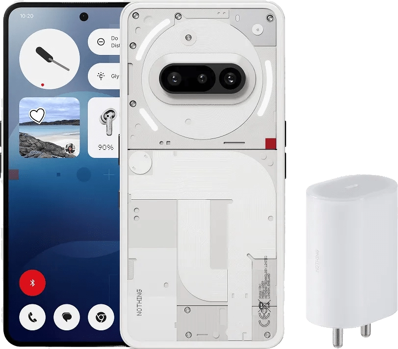 Nothing Phone (3a) 256GB Weiß 5G + Nothing Power-Delivery-Ladegerät 45 W Weiß