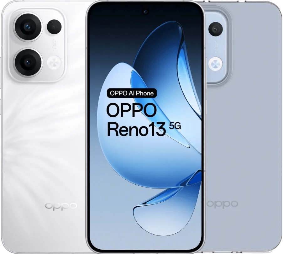 OPPO Reno13 256GB Weiß 5G + Just in Case Backcover Transparent