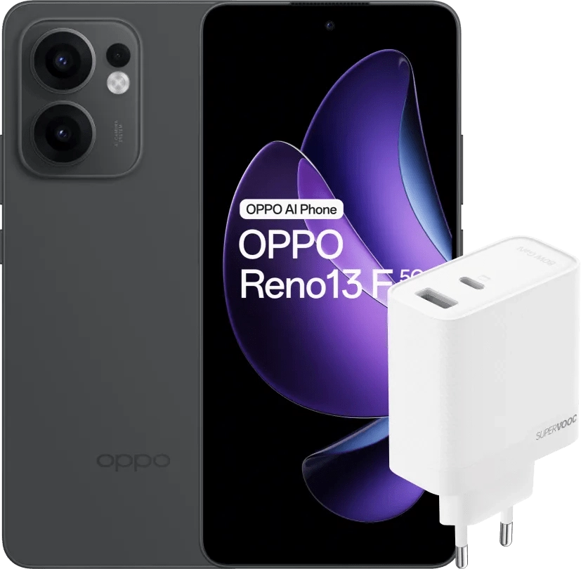 OPPO Reno13 F 256GB Schwarz 5G + OPPO SuperVOOC Ladegerät 45 W