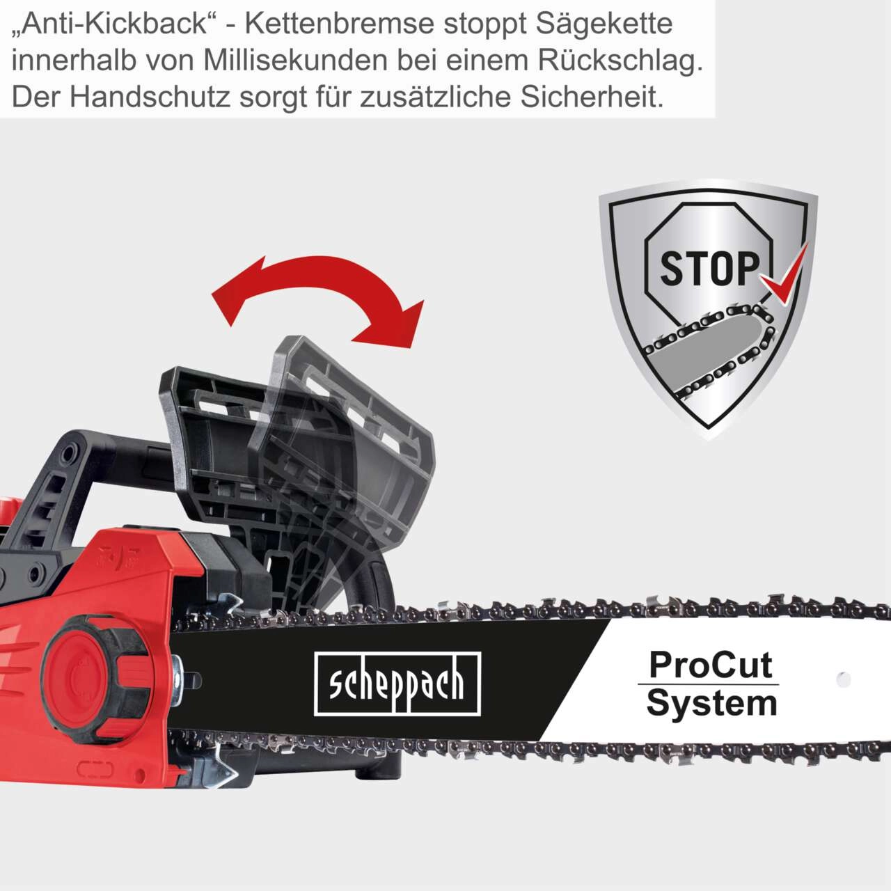 Elektro Kettensäge CSE2600 Scheppach - 45,5cm Schwert | ProCut | 2400W | werkzeuglose Kettenspannung