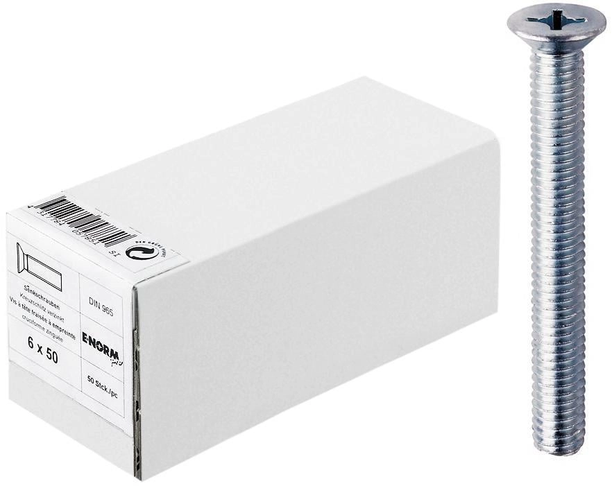 Senkkopfschraube DIN 965 M 3 x 8 zn KP E-NORMpro 100 Stück