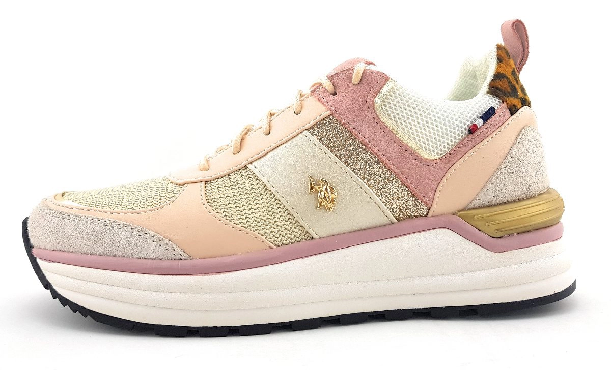 US Polo OPHRA003-LBE-PIN01 Weiß PIN 01 beige/pink