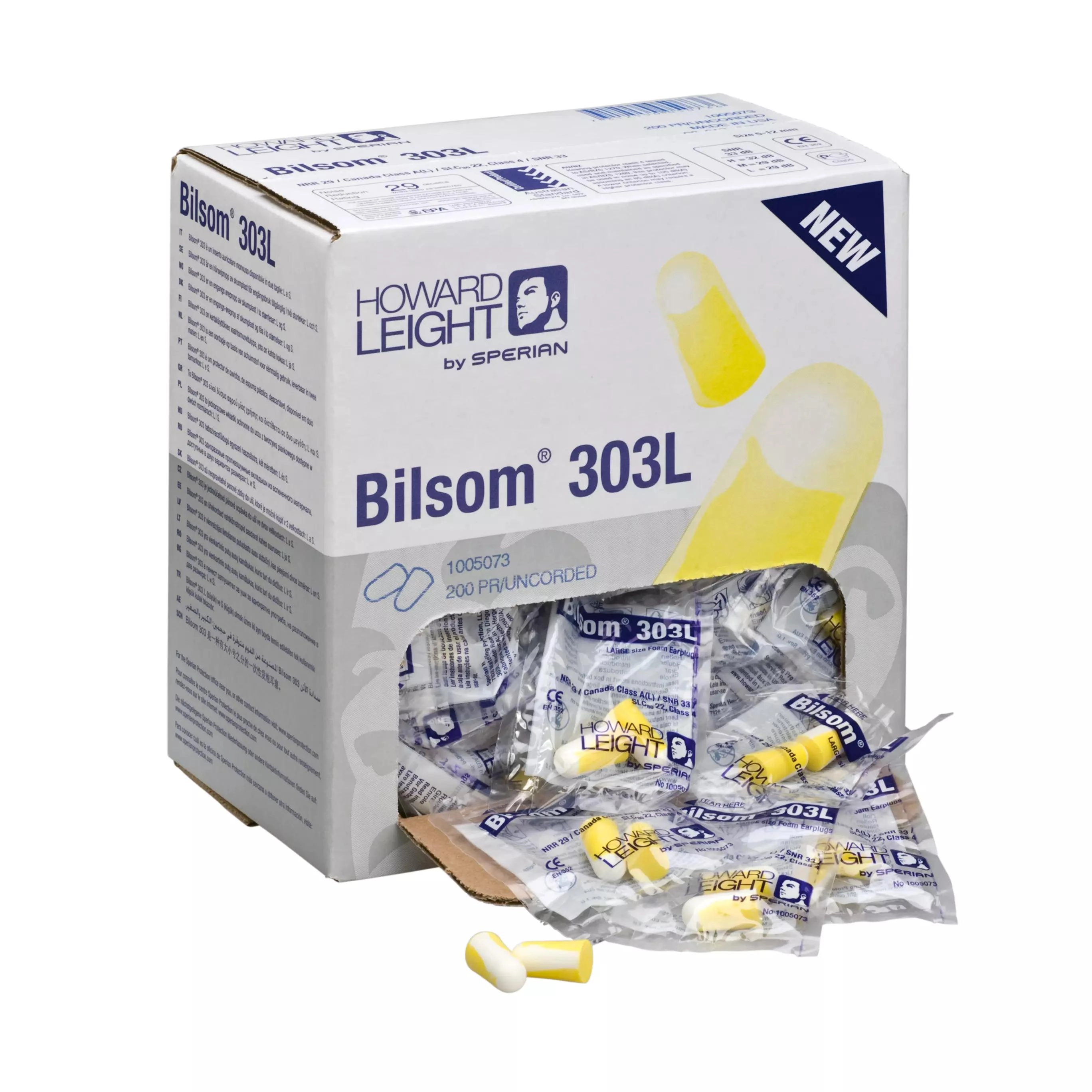 Bilsom® 303 L Gehörschutzstöpsel in Einwegspenderbox, 200 Paar  - L