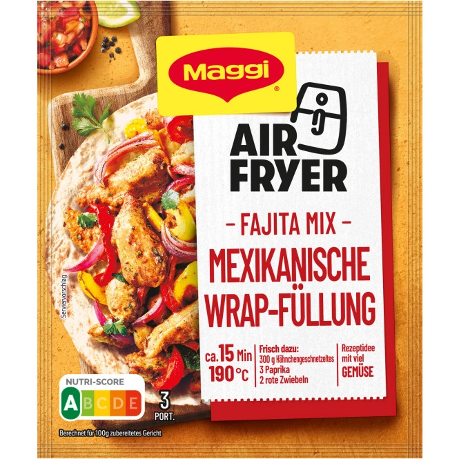 Maggi Fix Airfryer Fajita Mix Mexikanische Wrapfüllung 27G