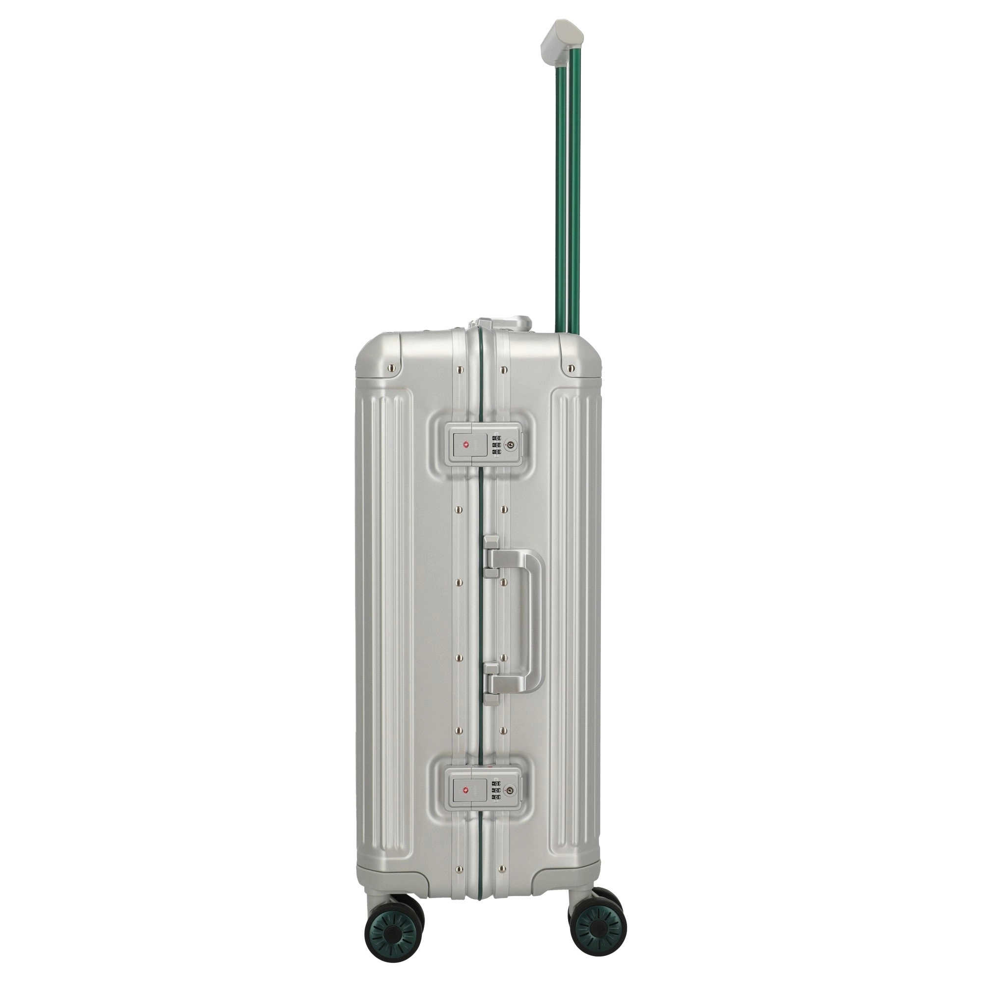 Travelite Next 75 Jahre Jubiläums-Edition - 4-Rollen-Trolley M 67 cm (silber-grün)