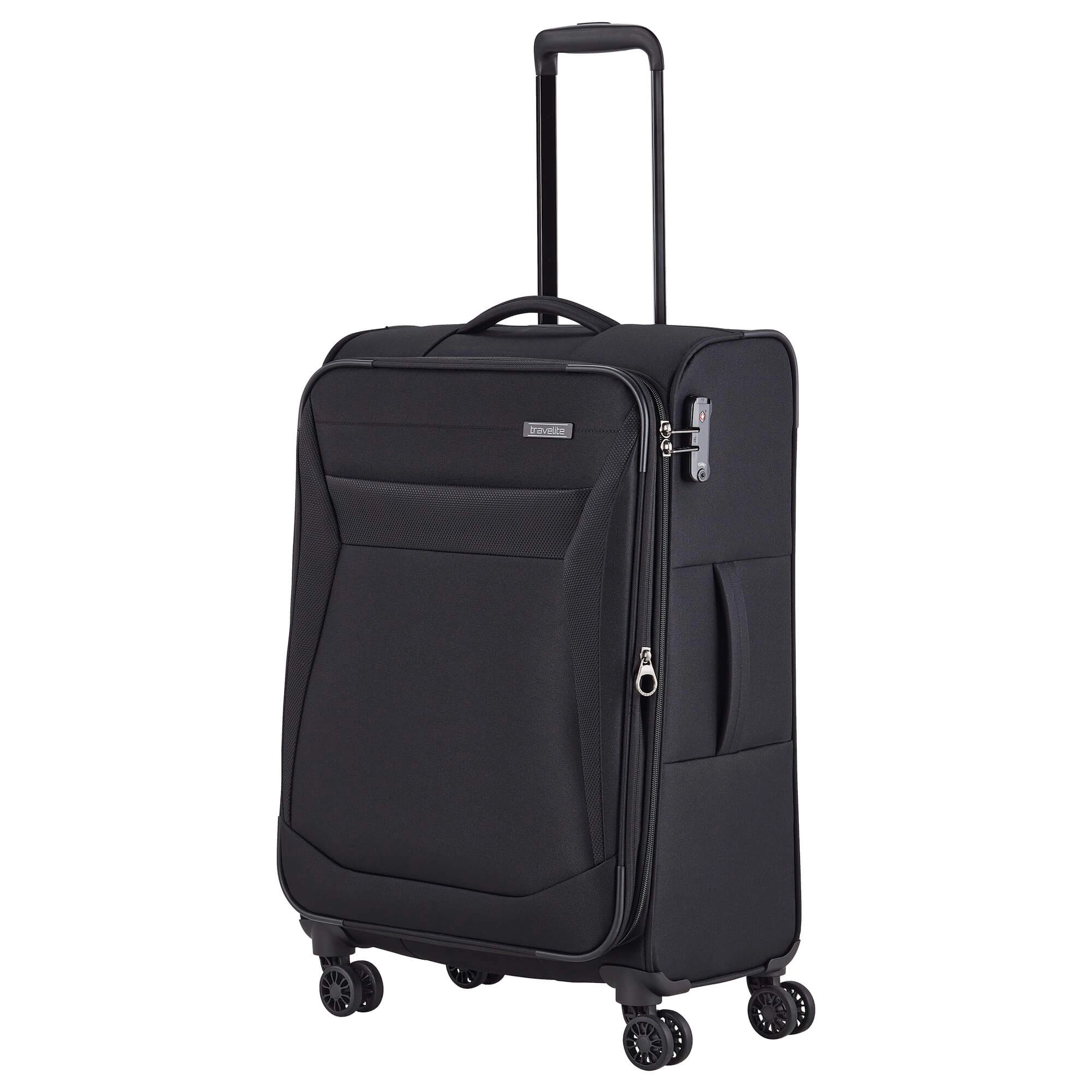 Travelite Chios - 4-Rollen-Trolley M 67 cm erw. (schwarz)