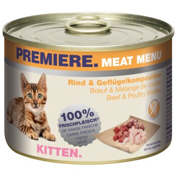 PREMIERE Meat Menu Kitten Rind und Geflügelkomposition 6x200 g