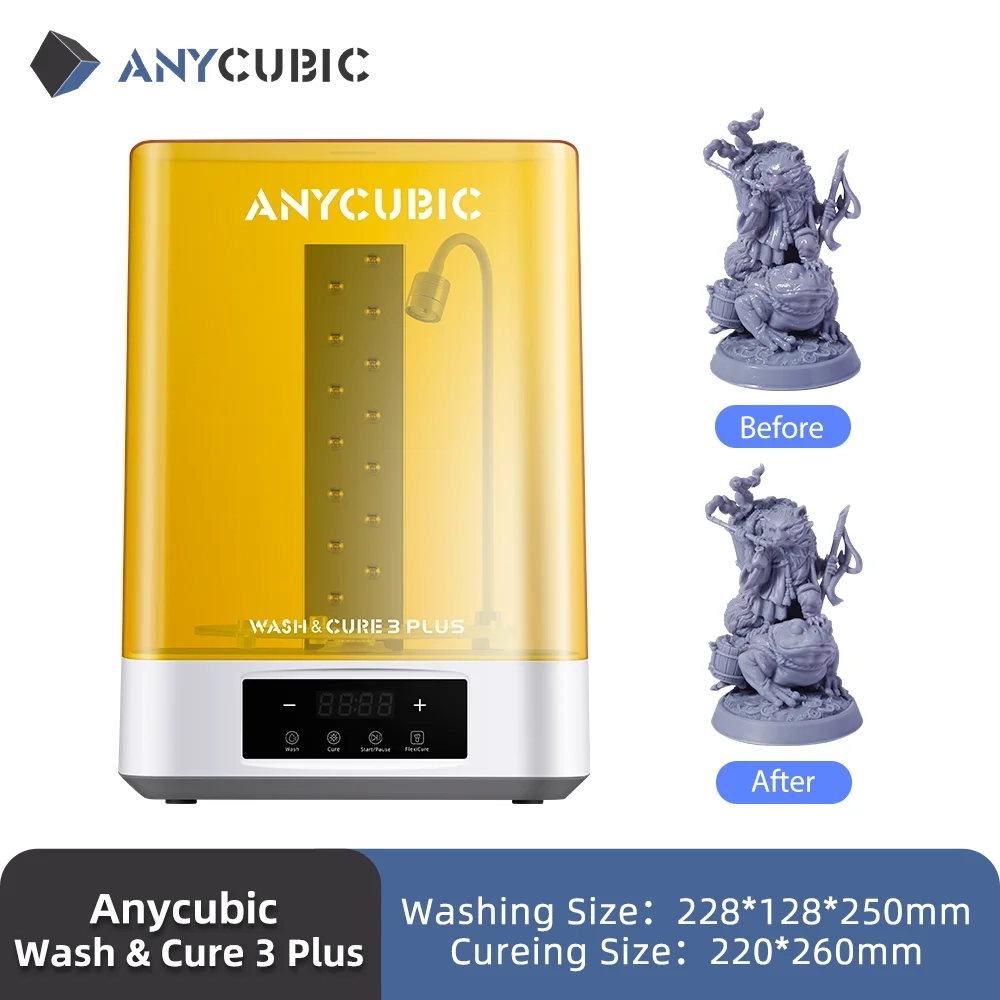 ANYCUBIC Wash & Cure 3 Plus Waschen Aushärten 2 in 1 Maschine für Photon Mono M5s LCD 3D-Drucker 3D-Druckmodelle