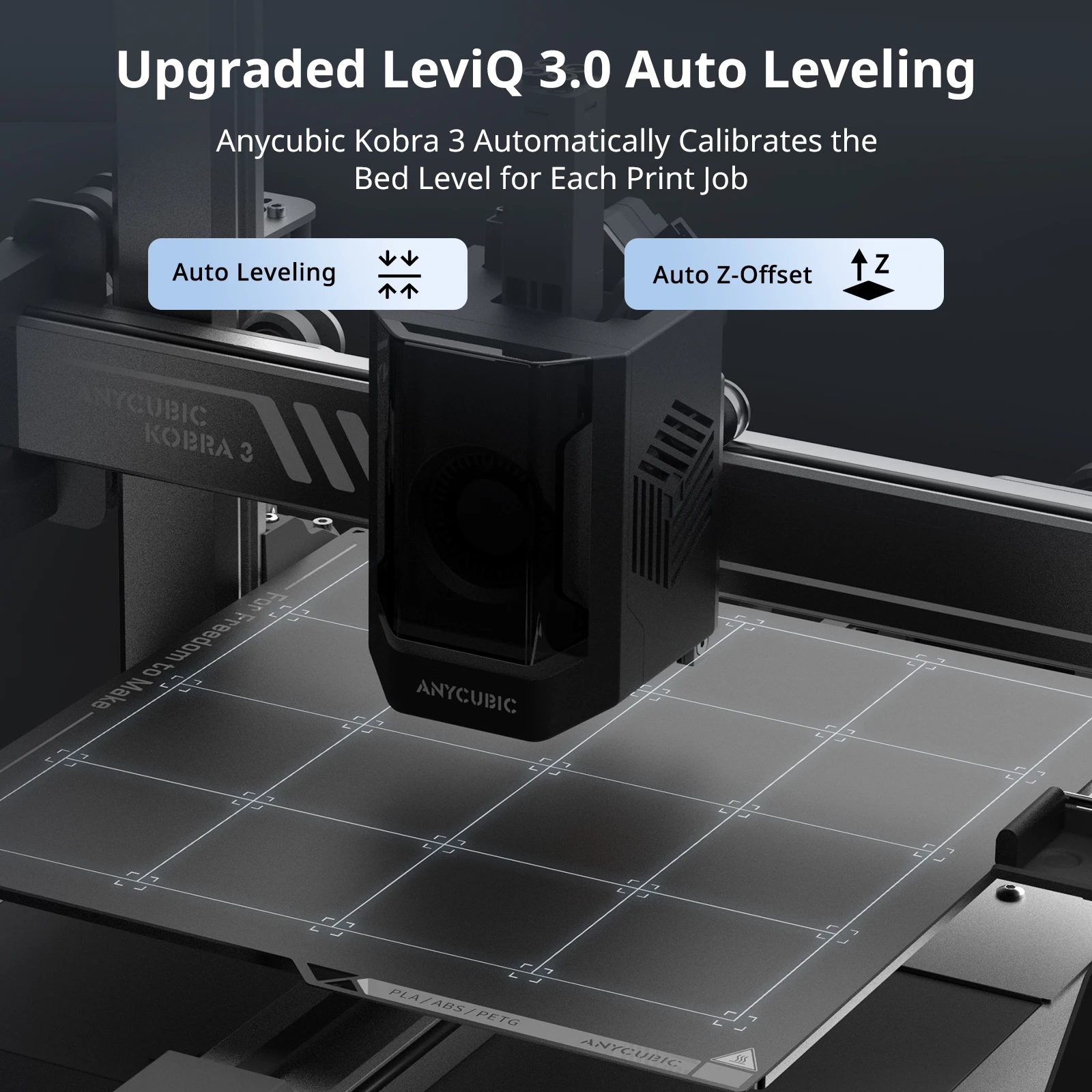 ANYCUBIC Kobra 3 Combo AE-Version, mehrfarbiger FDM-3D-Drucker, 600 mm/s Druckgeschwindigkeit, Baugröße 250 x 250 x 260 mm, 4 bis 8 Farbdruck