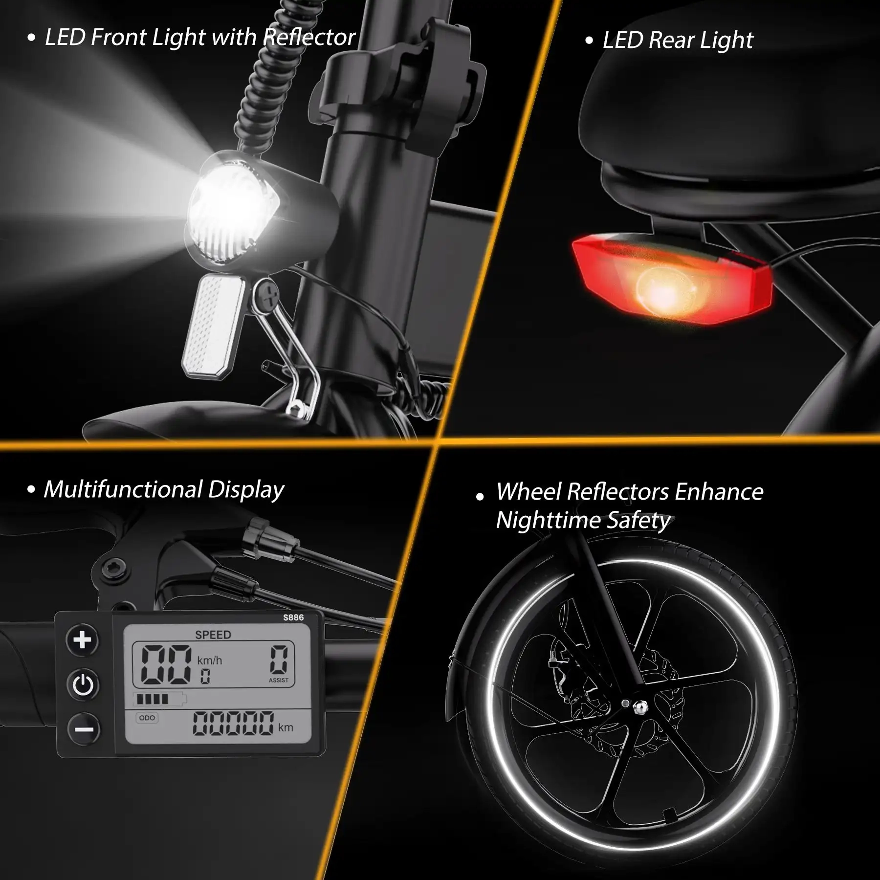 HITWAY Elektrofahrrad E-Bike faltbares Stadtfahrrad Lithiumbatterie 36V/10,4Ah, elektrische Kilometerstand kann 35-70k erreichen