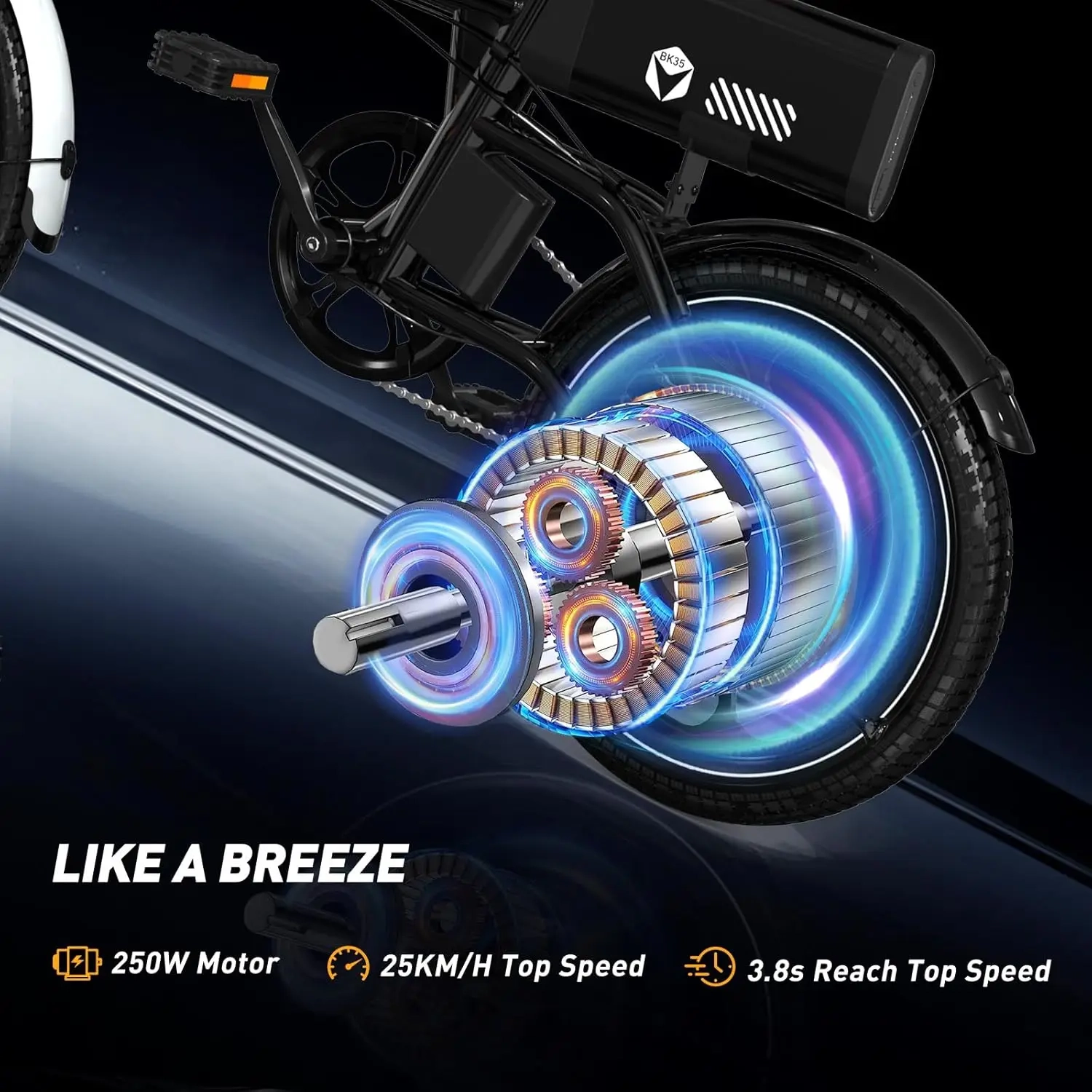 HITWAY BK 35S Elektrofahrrad, 16-Zoll-E-Radsport 250 W City-E-Bike, maximale Reichweite 25–60 km, Damen und Herren