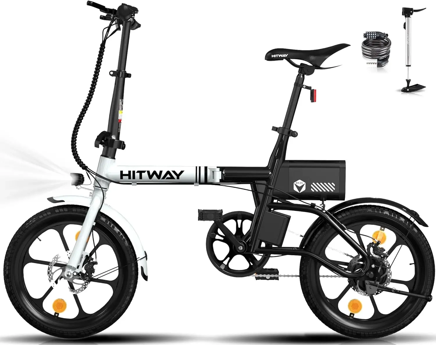 HITWAY BK 35S Elektrofahrrad, 16-Zoll-E-Radsport 250 W City-E-Bike, maximale Reichweite 25–60 km, Damen und Herren
