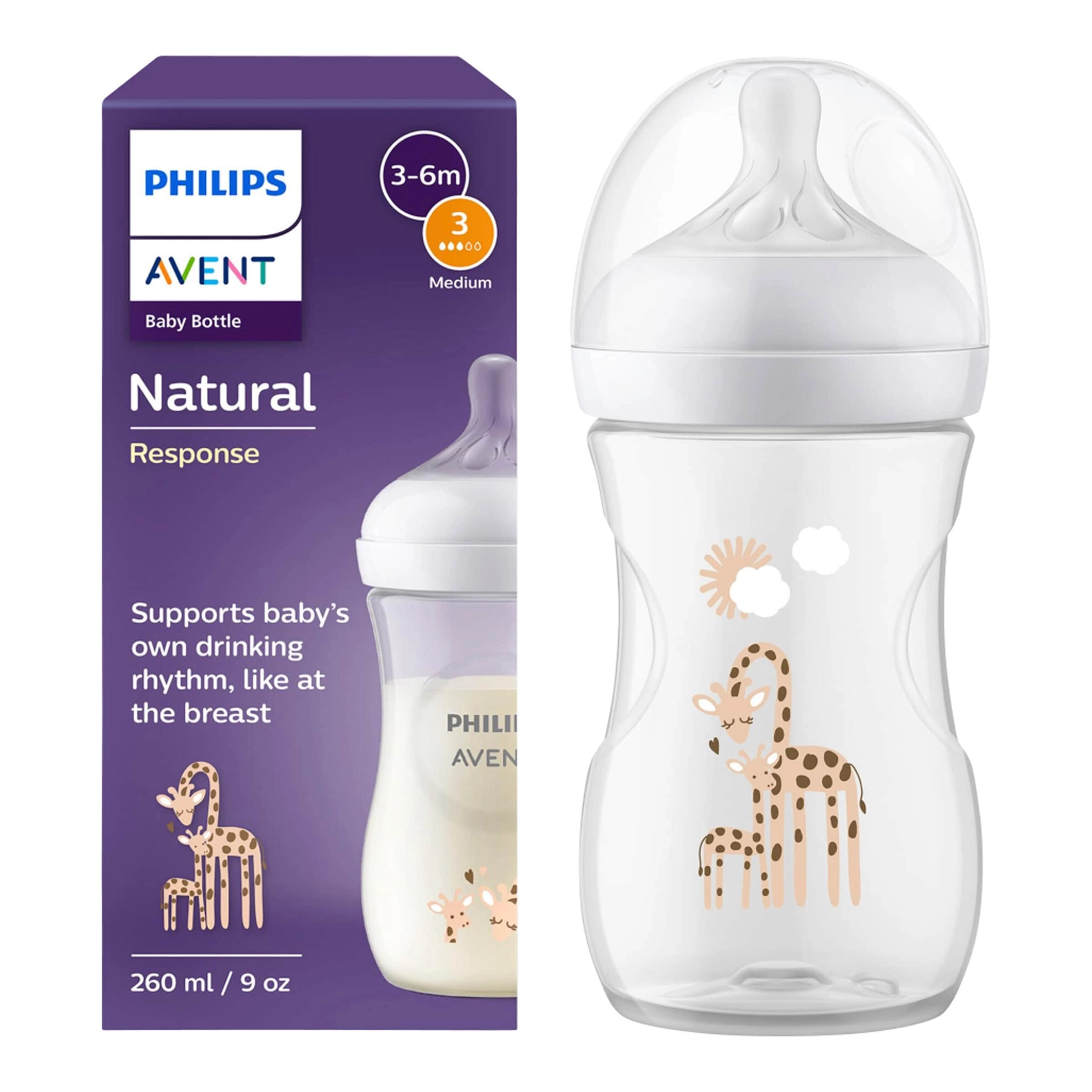 Philips Avent Babyflasche Natural Response, 260ml, ab 1M