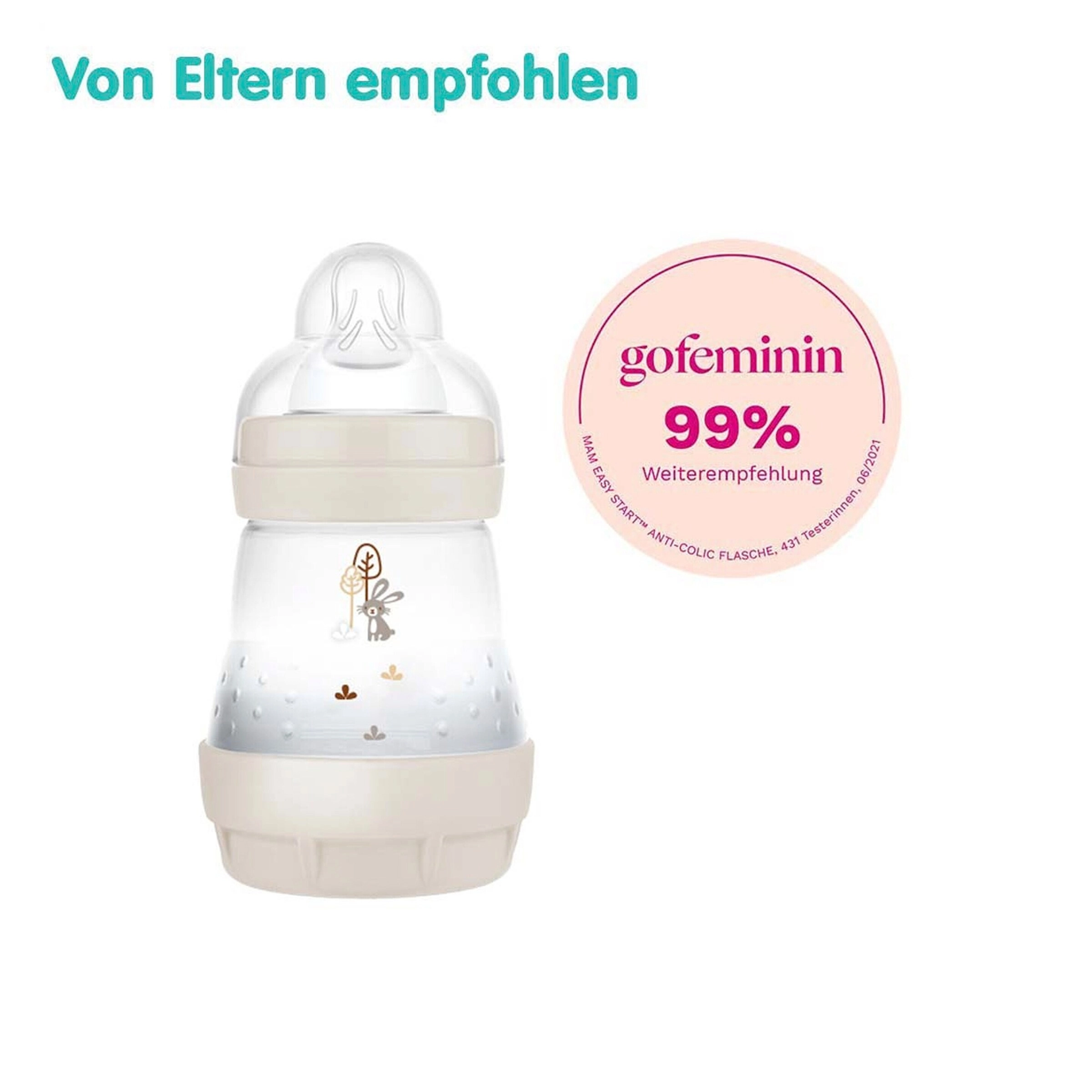 Mam Babyflasche Easy Start matt, Anti-Kolik, 160 ml, ab 0M