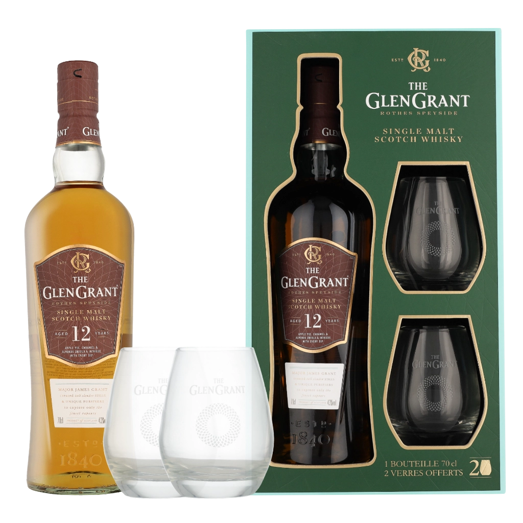 Glen Grant 12 Years + 2 Gläser 70cl Whisky