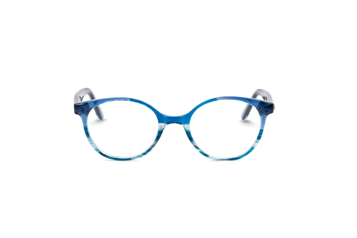 Owlet II291 Kinder Brille mit und ohne Sehstärke / Blau / oval