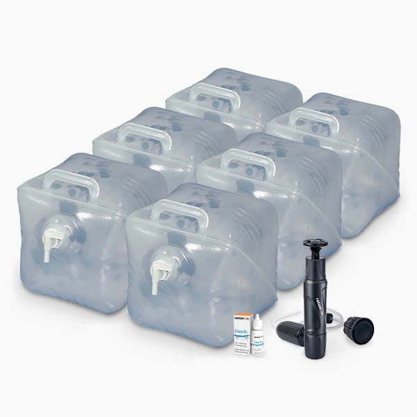 ration1 Wasserfilter und Lager-Paket 120 Liter