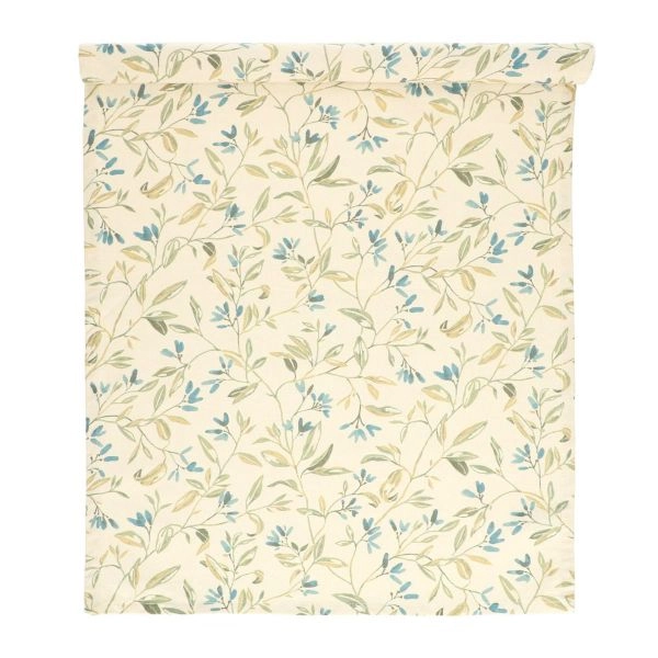 Tischläufer, gots bio-baumwolle, winterblüten blau, 50 x 145 cm