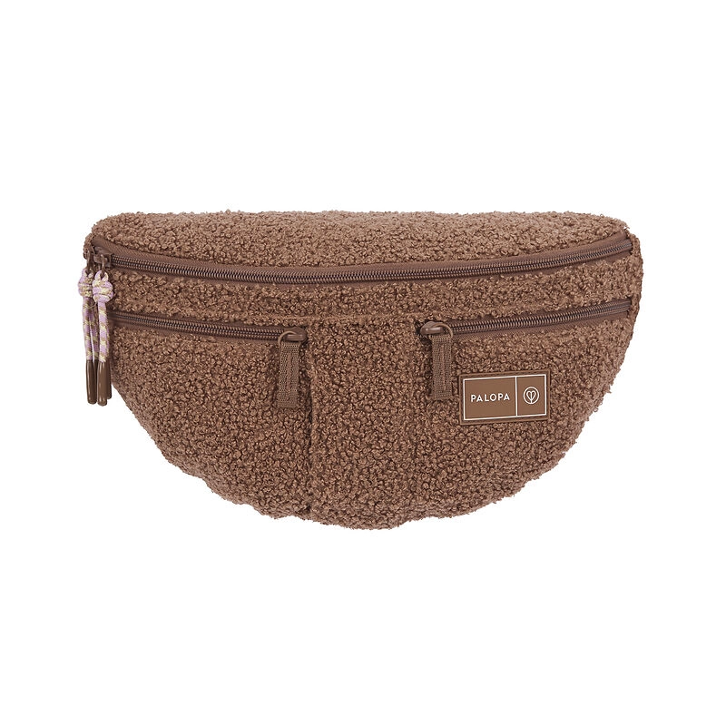 Palopa Leckerlibeutel Emma in Teddy-Fleece Brown  Braun Leckerlibeutel | Gassitasche | viel Platz | für alle Utensilien | robust | mehrere Fächer | ex