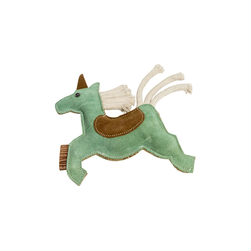 NUFNUF Lederspielzeug Einhorn  Pink für Welpen | für alle Hunde | Spielzeug aus Naturprodukten | ungefährliches Spielzeug | langer Spaß