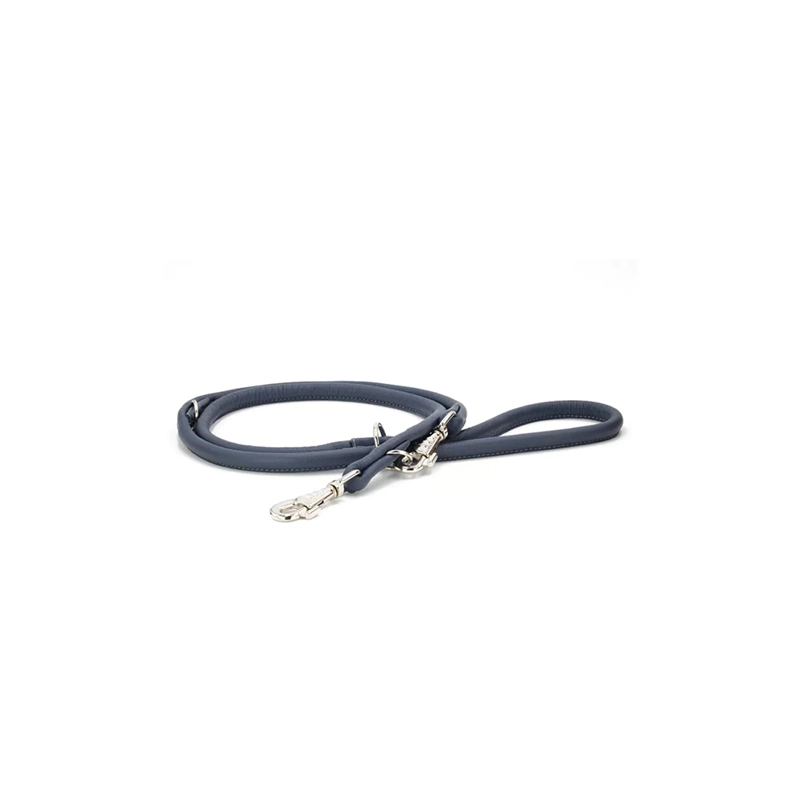 Maul Ledermanufaktur Rundleder-Leine in Jeans 4mm Blau für Welpen | für alle Hunde | hohe Zuglast | verstellbar | weiches Material