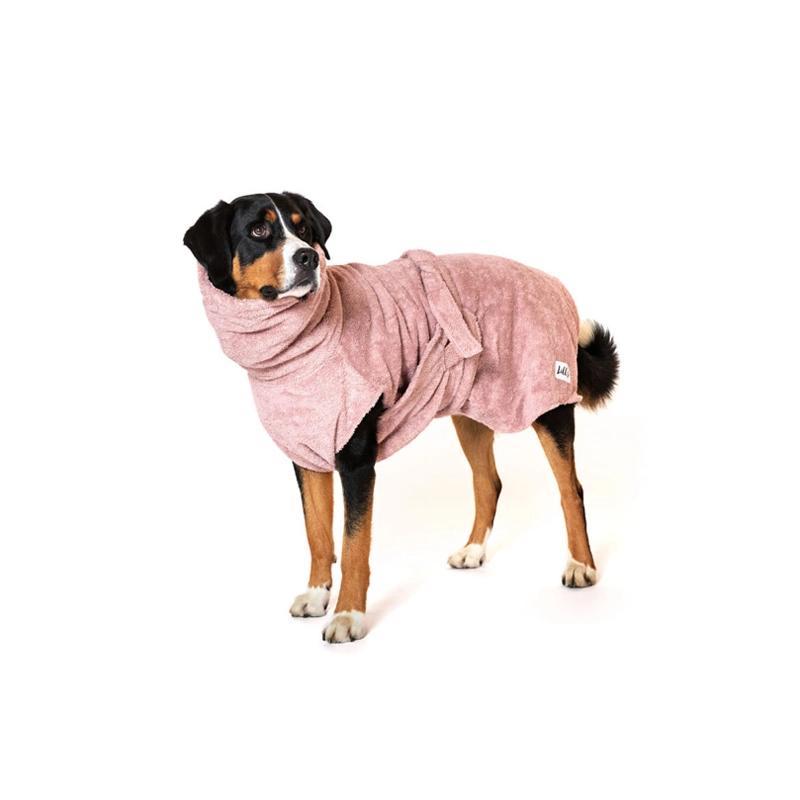 Lill´s Hundebademantel aus Bio-Baumwolle Pink Berry XXL Pink Berry aus Frottee | perfekter Sitz | bequem | Aussparung für Rute | Bauchschutz