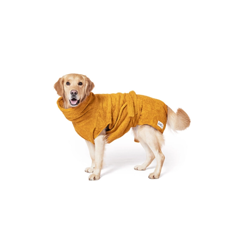 Lill´s Hundebademantel aus Bio-Baumwolle Amber XXXXL Amber aus Frottee | perfekter Sitz | bequem | Aussparung für Rute | Bauchschutz