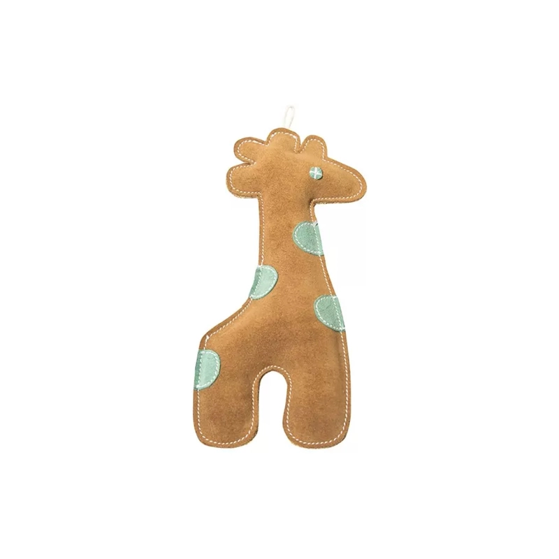NUFNUF Lederspielzeug Giraffe  Gelb für Welpen | für alle Hunde | Spielzeug aus Naturprodukten | ungefährliches Spielzeug | langer Spaß