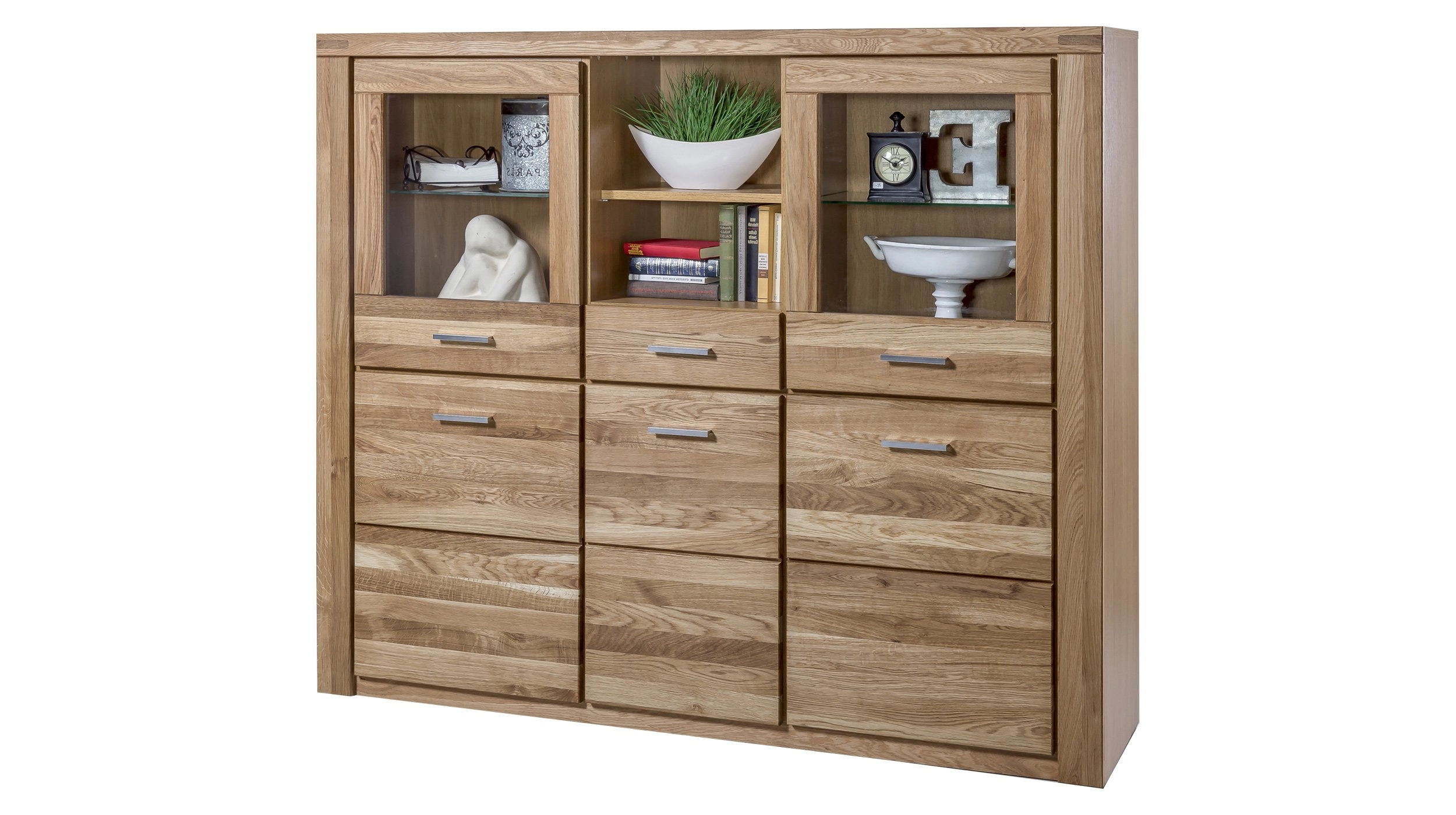 Highboard Wildeiche teilmassiv geölt 159 cm - FREYJA