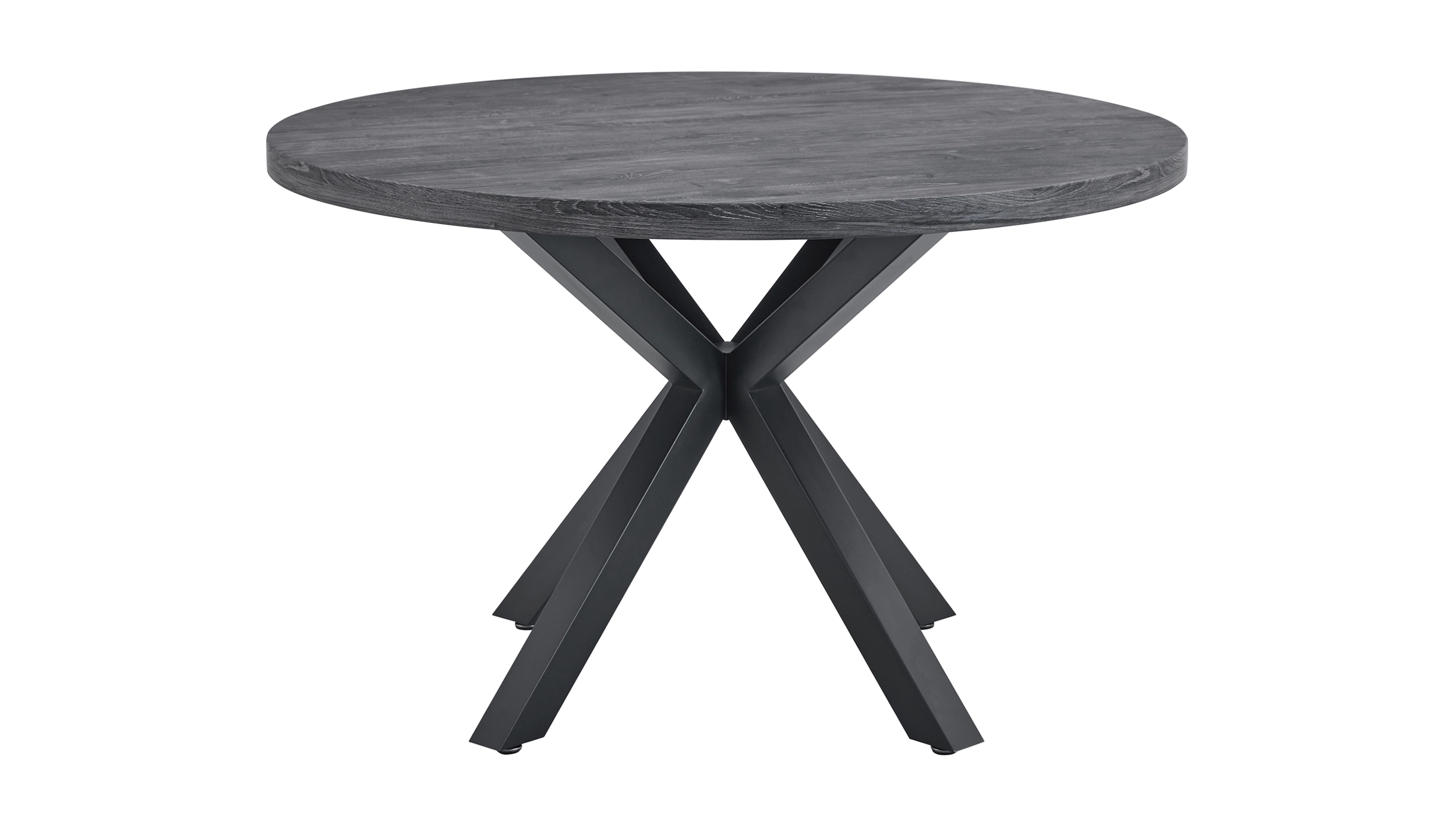 Esstisch rund 120 cm Akazie grau - schwarz - DAMIRA