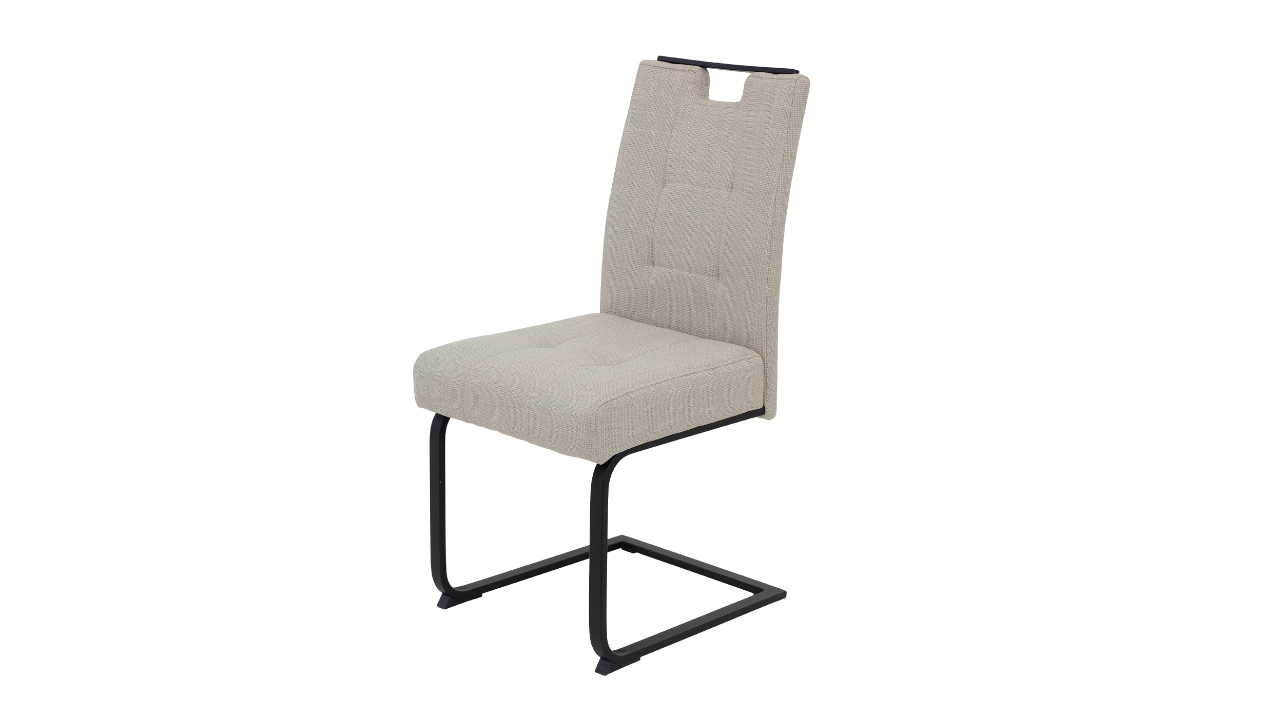 Moderner Schwingstuhl in beige aus Microfaser Webstoff - WIEN