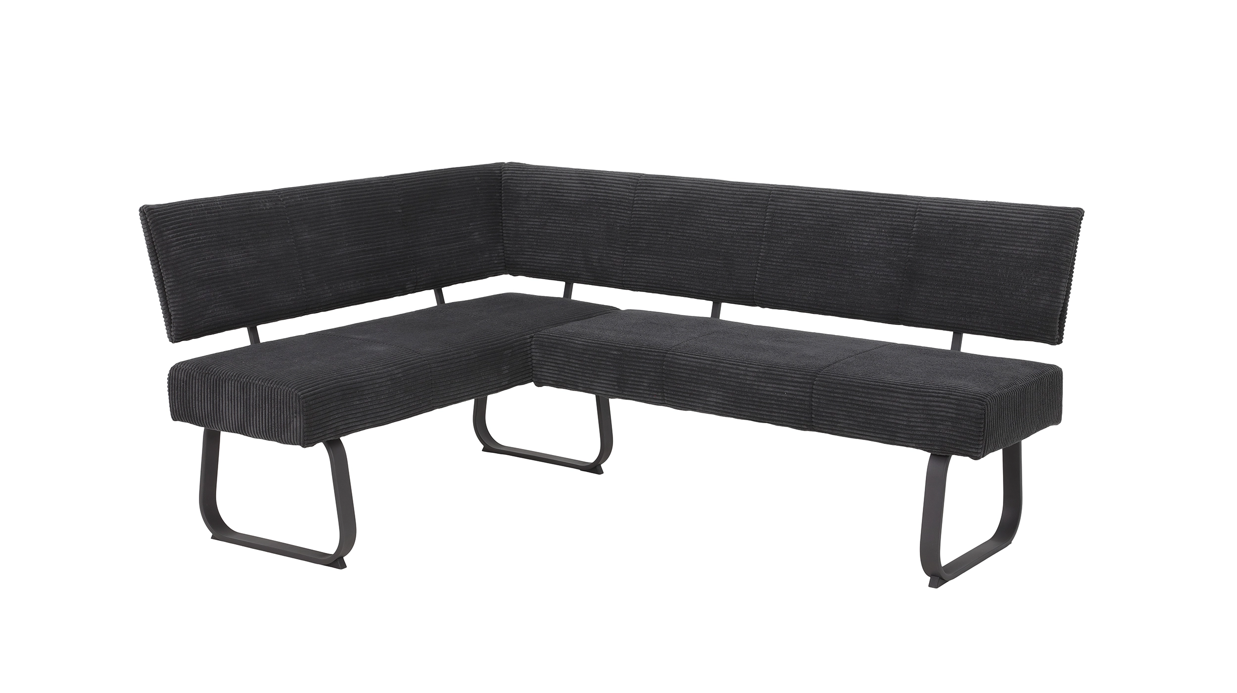 Eckbank Cord anthrazit 202 x 152 cm Bank - OLESSA