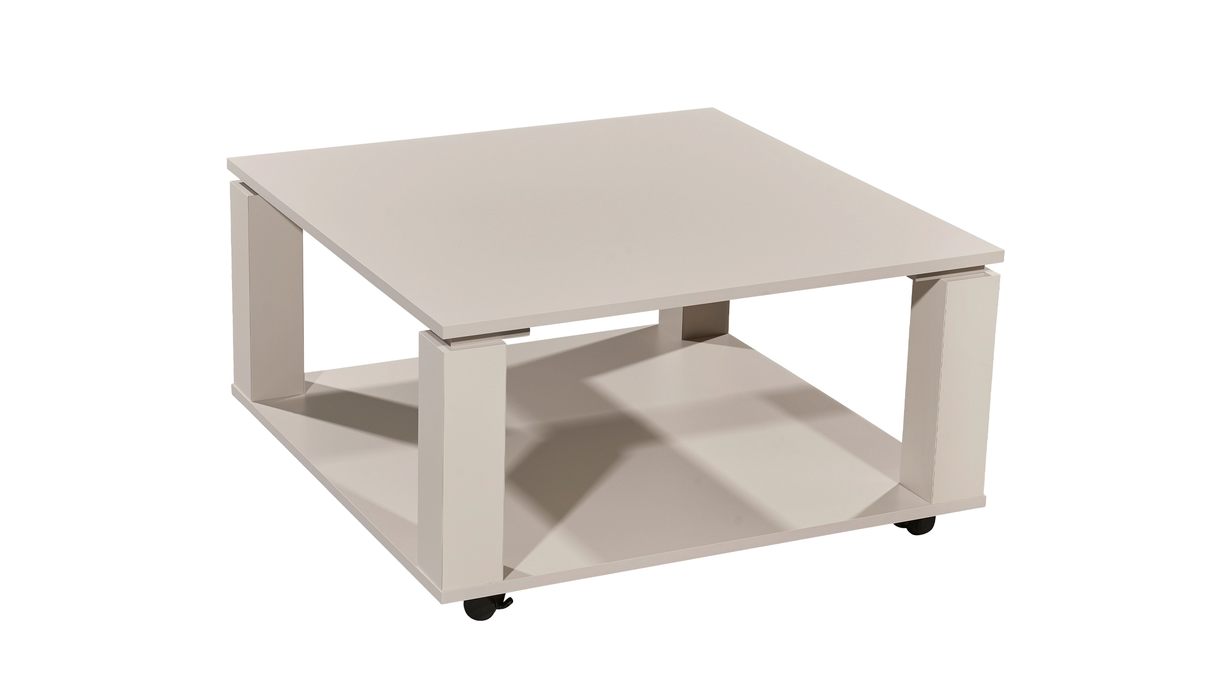 Couchtisch beige quadratisch 76 x 76 cm Wohnzimmertisch - ROMY