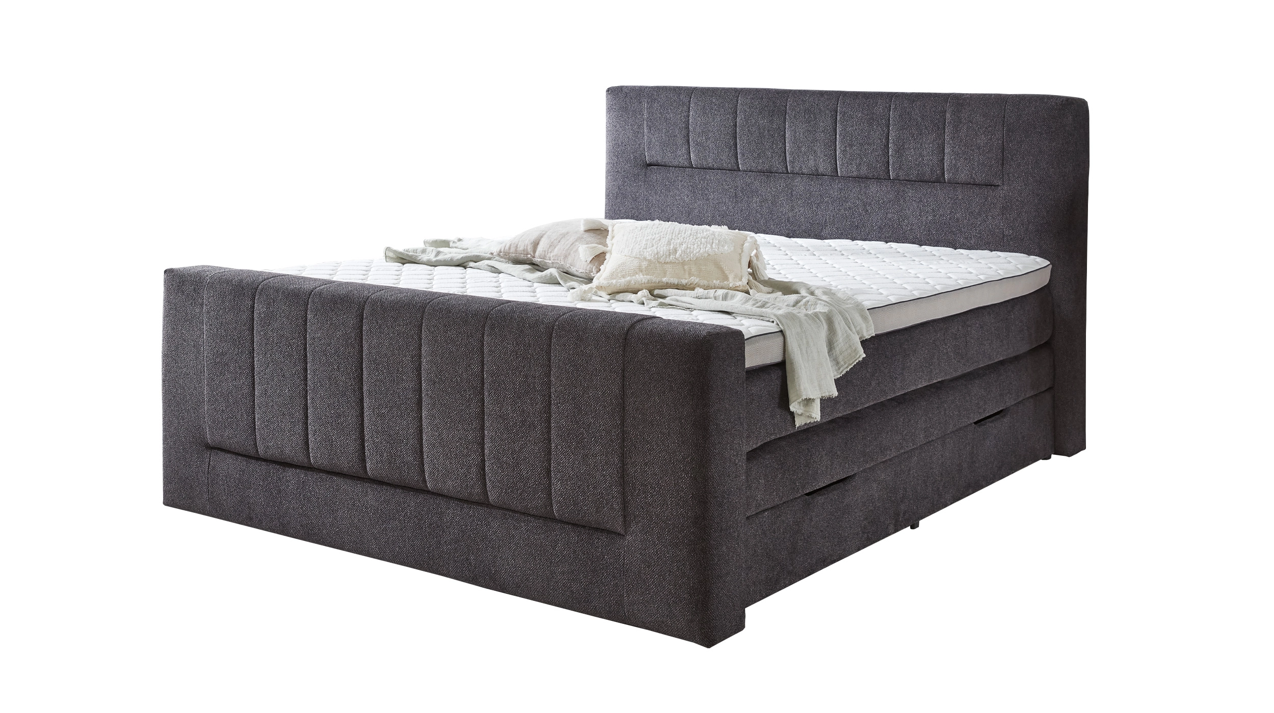 Boxspringbett 180 x 200 cm Bettkasten anthrazit Stoffbezug - KENOSHA