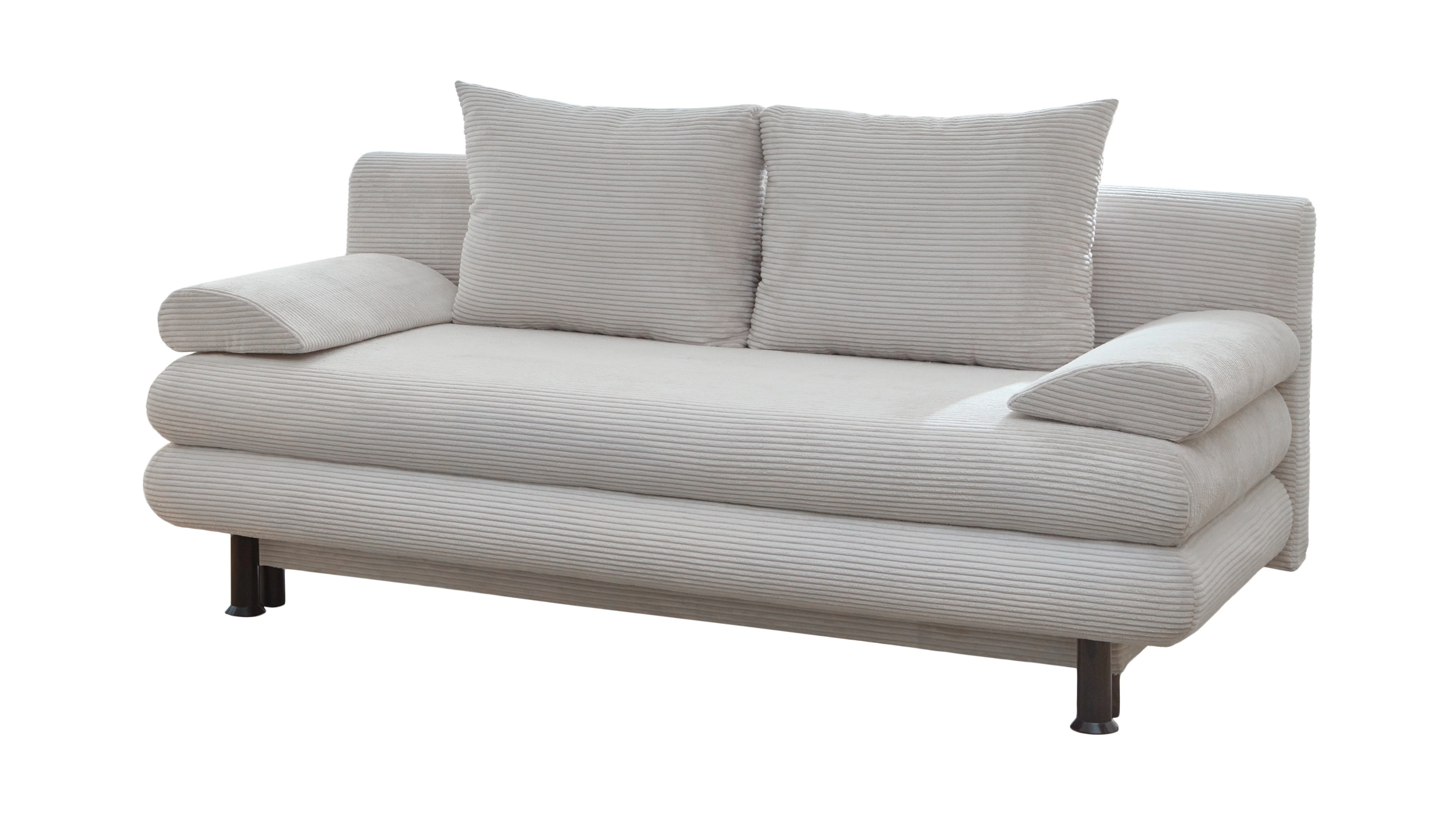 Schlafsofa Cord beige mit Bettkasten Federkern 190 cm - AVENDA
