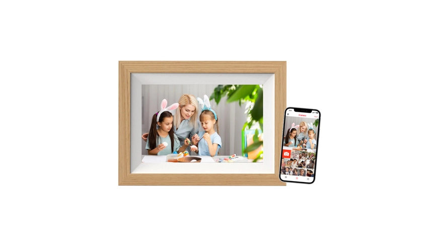 BRAUN digitaler Bilderrahmen, DigiFrame 10W WiFi Buche