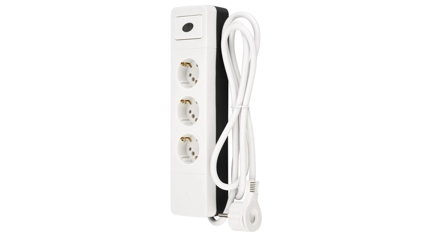 Steckdosenleiste COMBINI 3=6-fach mit Schalter, 1,4 m, weiß